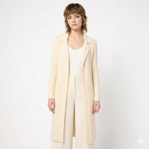 Pandemonium Long Wool Cardigan Ribbed Sweater Coat M